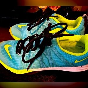 Nike Lunar Cross Element Athletic Shoes Clear Blue Neon
